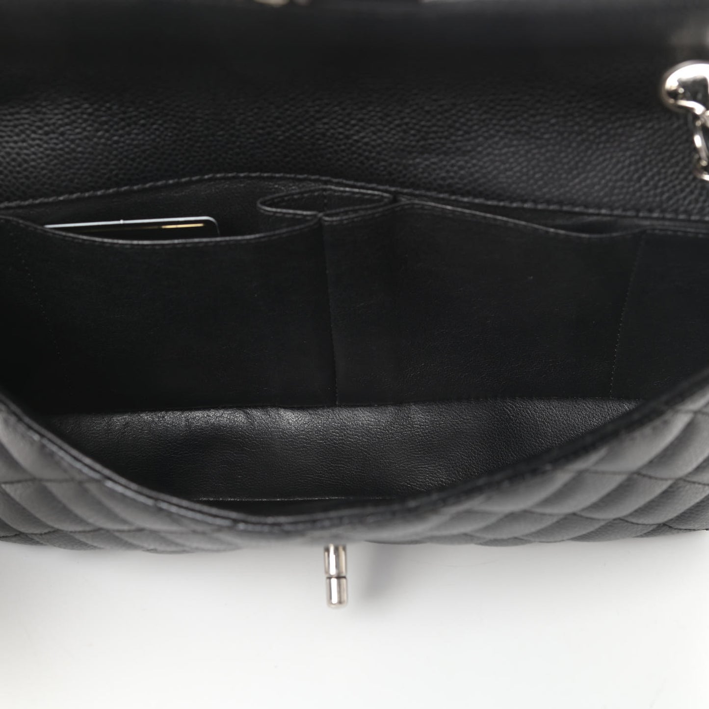 Caviar Quilted East West Flap Black