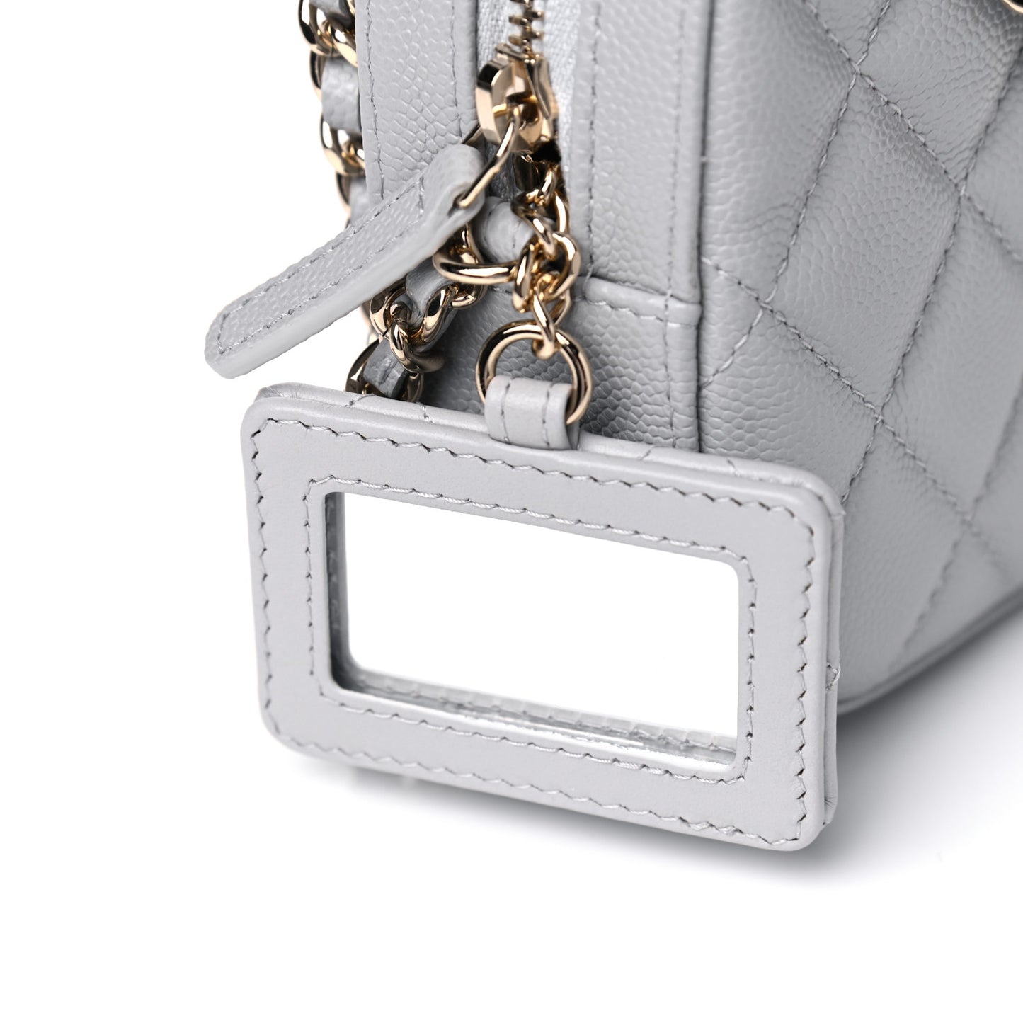 Caviar Quilted Camera Case Grey