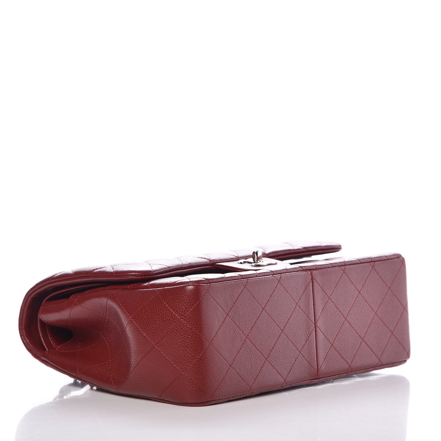 Caviar Quilted Jumbo Double Flap Burgundy