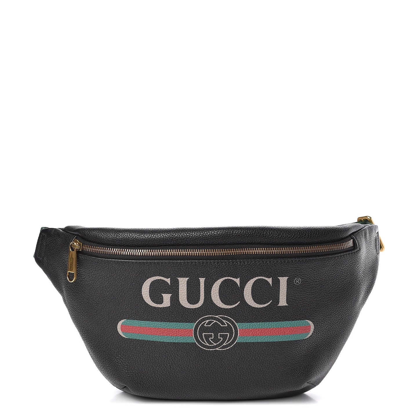 Grained Calfskin Logo Belt Bag Black
