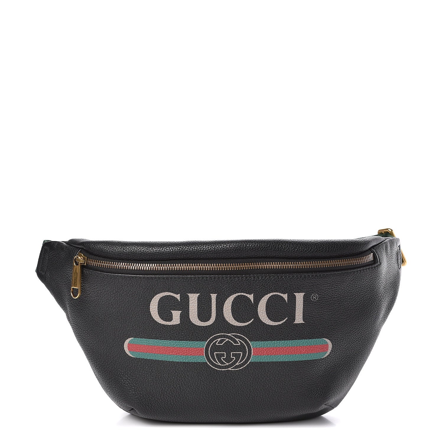 Gucci Grained Calfskin Logo Belt Bag Black 1 of 10