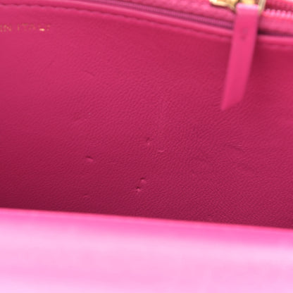 Chanel Wool Tweed Lambskin Quilted Chanel 19 Wallet On Chain WOC and Coin Purse Fuchsia 13 of 13