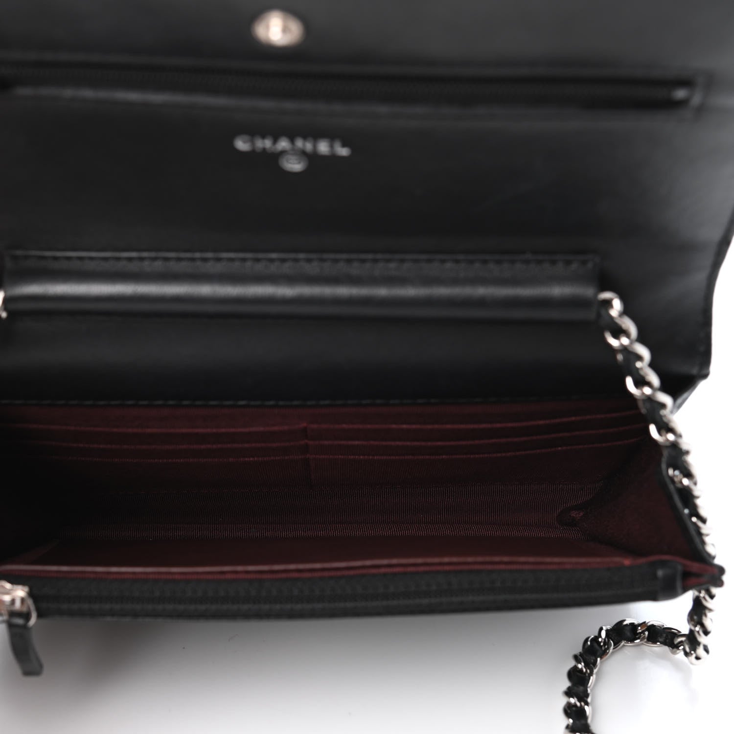 Chanel Lambskin Quilted Wallet On Chain WOC Black 4 of 4