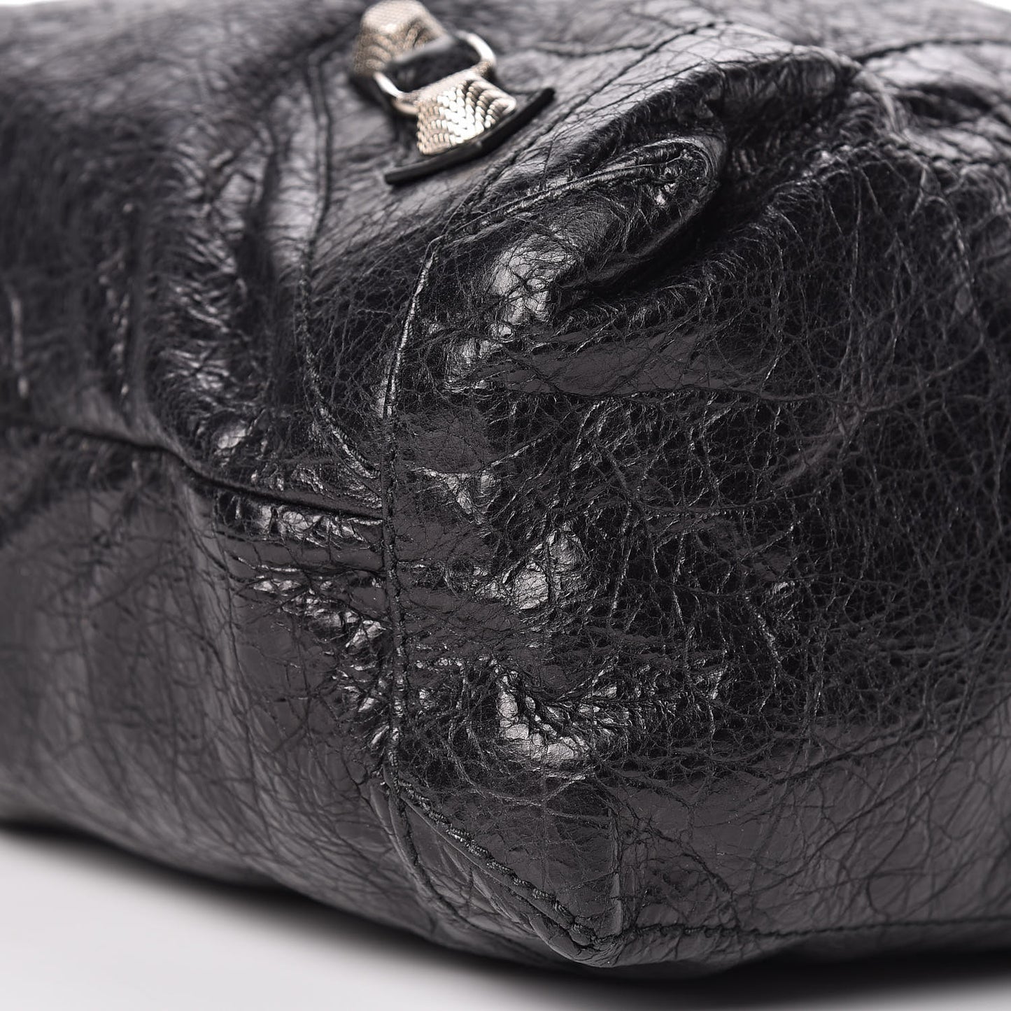 Agneau Giant 12 Silver Hardware Day Hobo Black