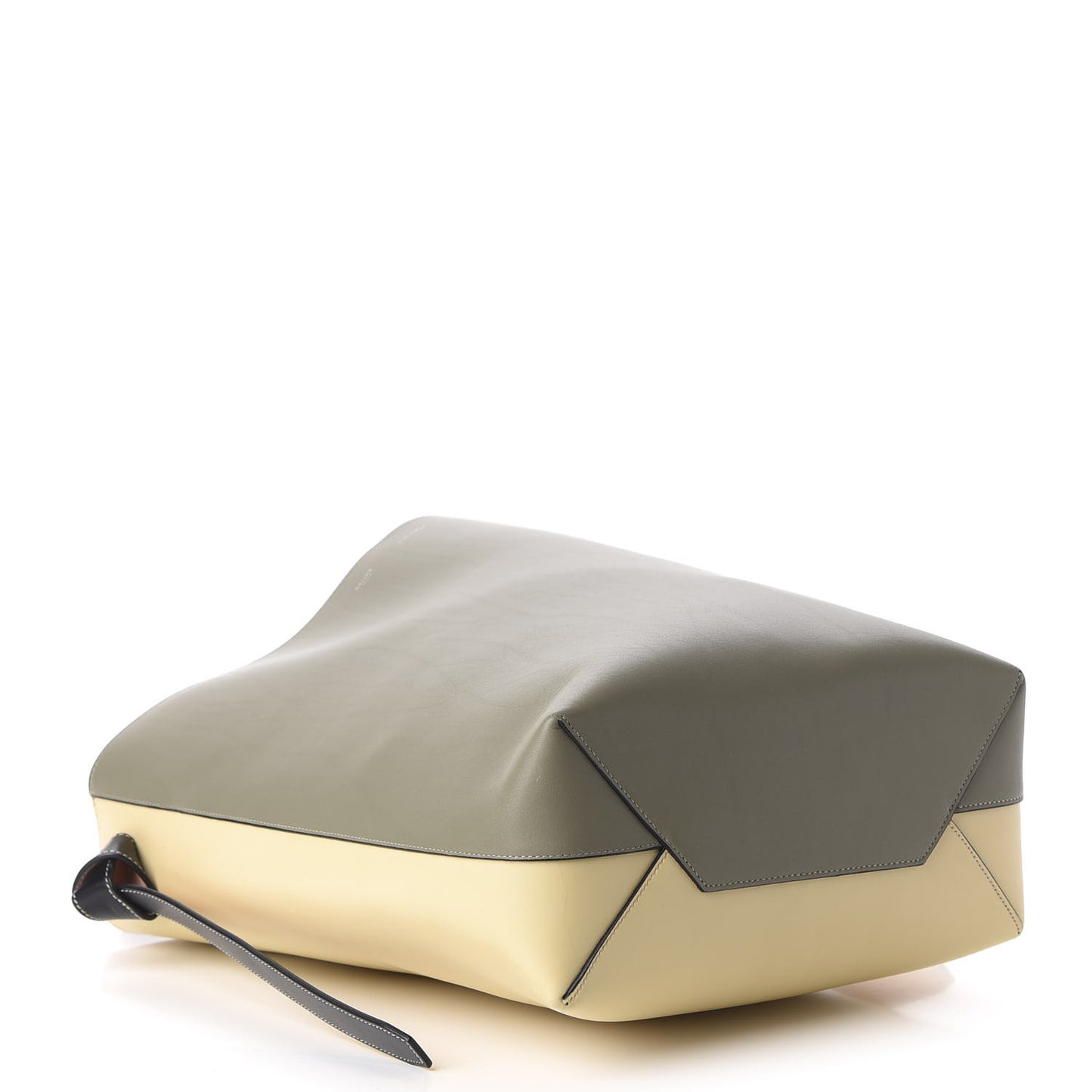 Shiny Smooth Calfskin Small Twisted Cabas Light Khaki Cream