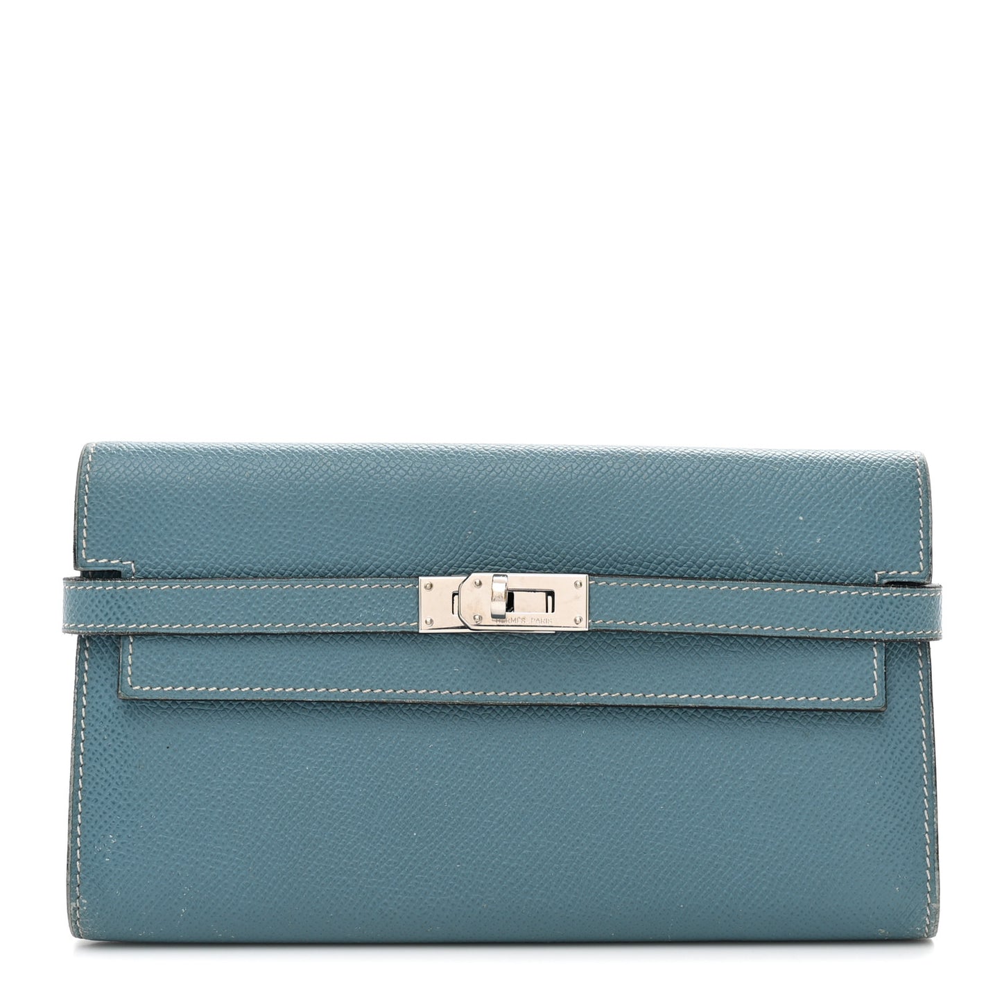 Epsom Kelly Longue Wallet Blue Jean