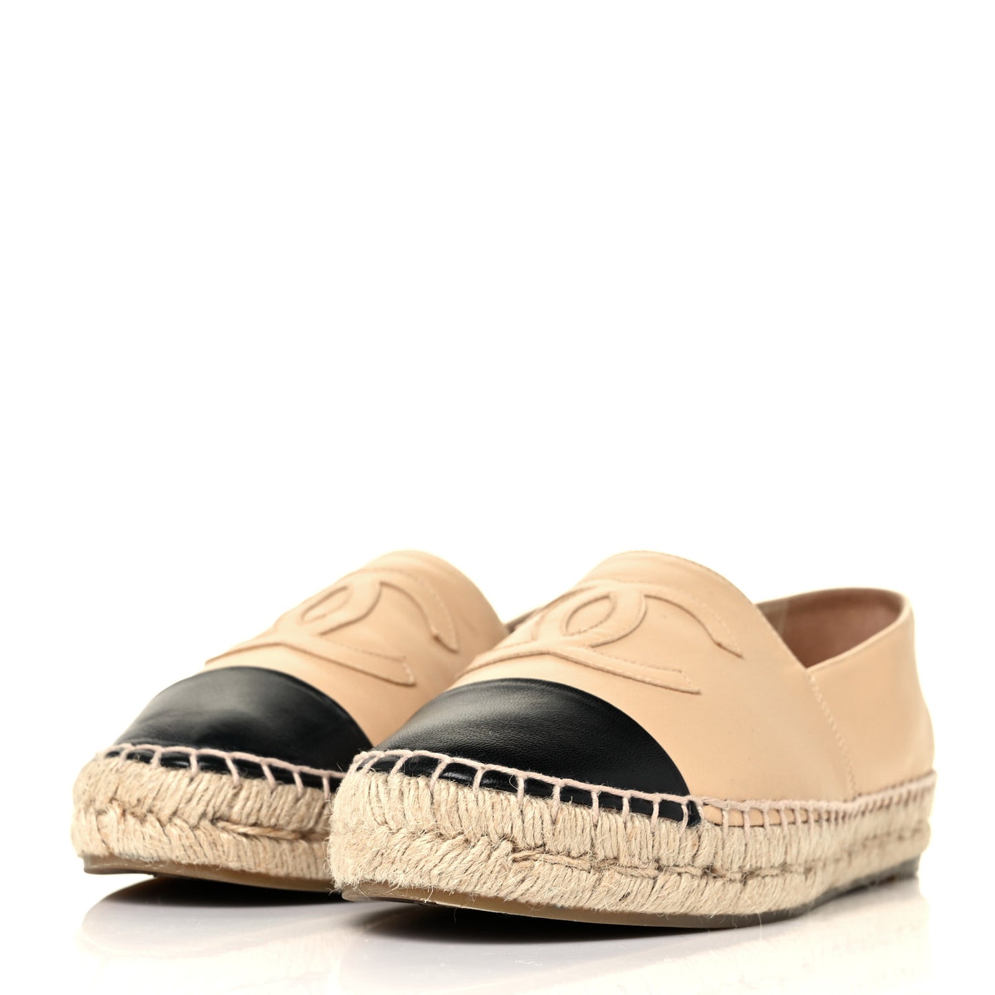 Lambskin CC Espadrilles 39 Beige Black
