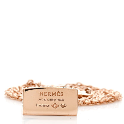 Hermes 18K Rose Gold Diamond Kelly Amulettes Pendant Necklace 4 of 4