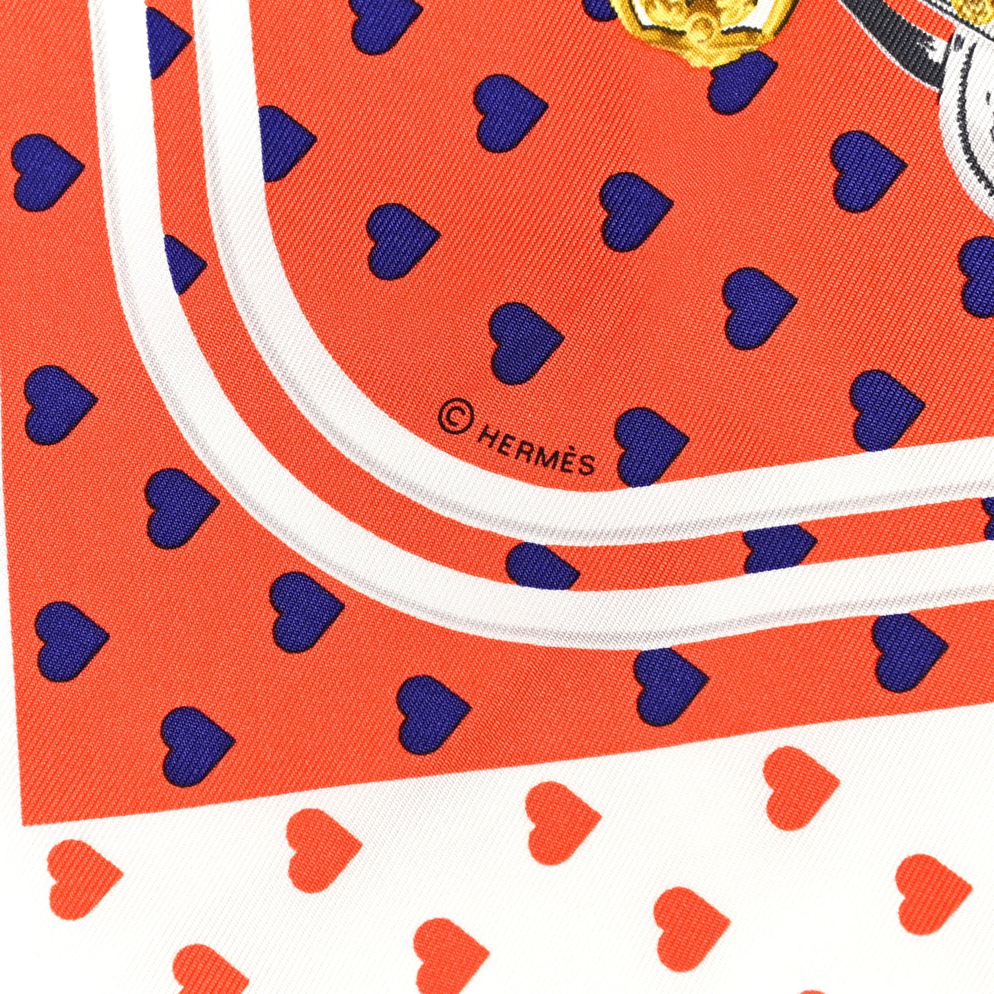 Silk Brides De Gala Love Pocket Square Orange Marine White