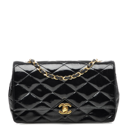 Chanel Patent Quilted Small Single Flap Black 1 of 9