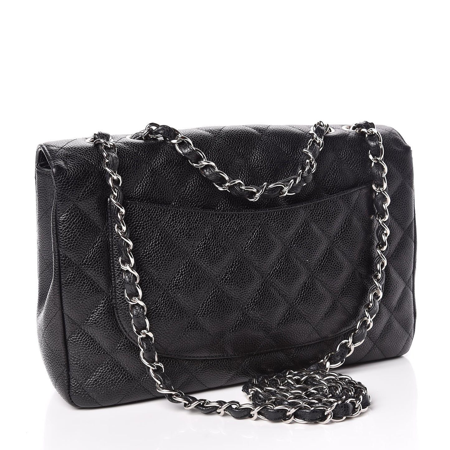 Caviar Quilted Jumbo Single Flap Black