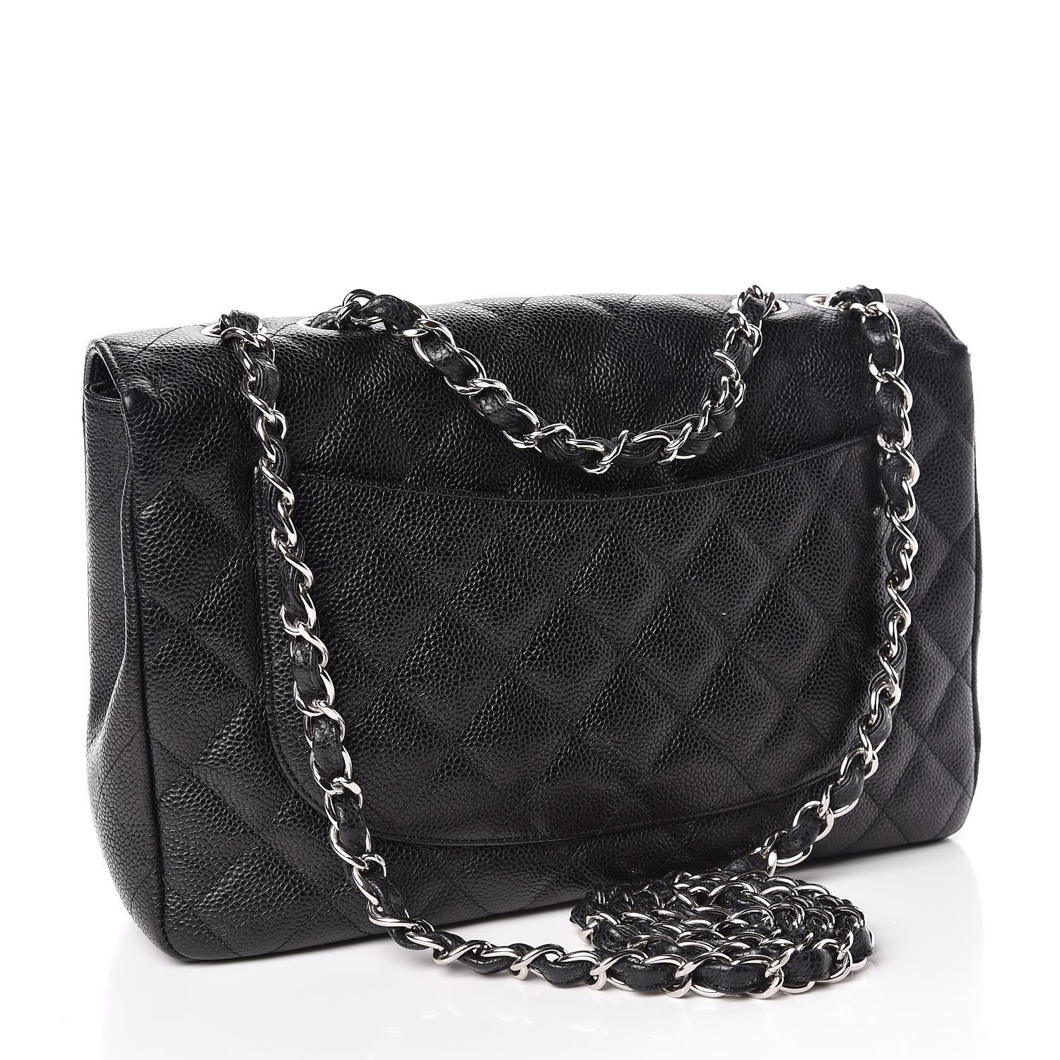 Chanel Caviar Quilted Jumbo Single Flap Black 3 of 13