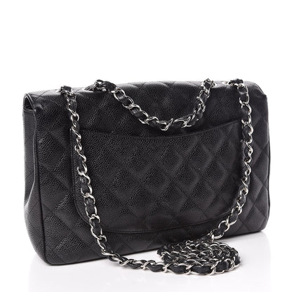 Chanel Caviar Quilted Jumbo Single Flap Black 3 of 13