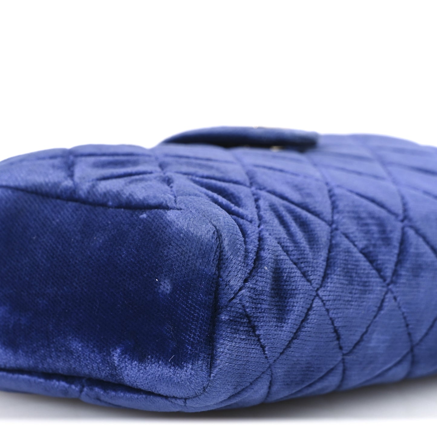 Velvet Quilted Mini Phone Holder Crossbody Bag Blue