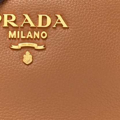 Prada Vitello Phenix Small Zippered Messenger Hobo Cammeo 7 of 9