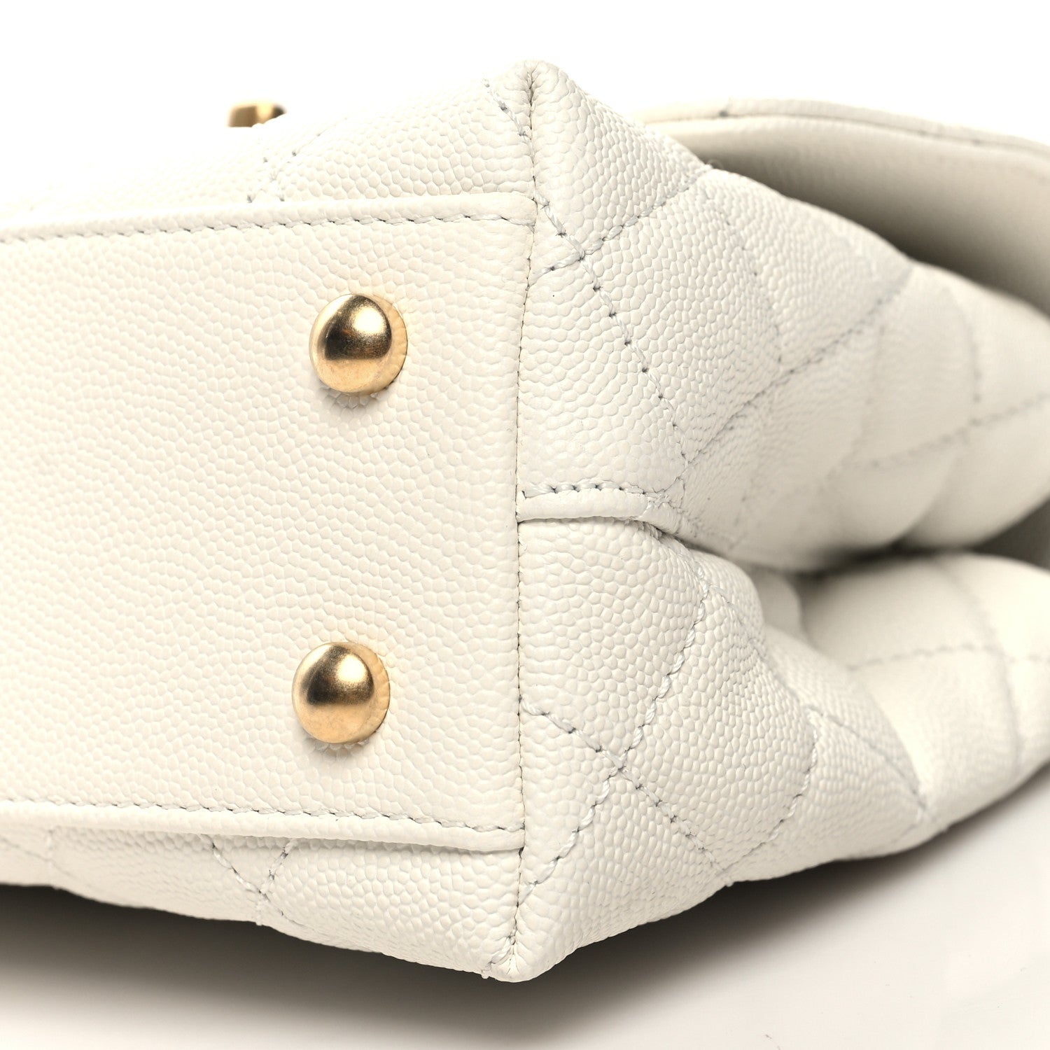 Chanel Caviar Quilted Mini Coco Chain Handle Flap White 10 of 12