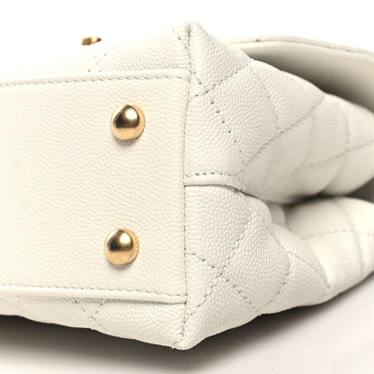 Chanel Caviar Quilted Mini Coco Chain Handle Flap White 10 of 12