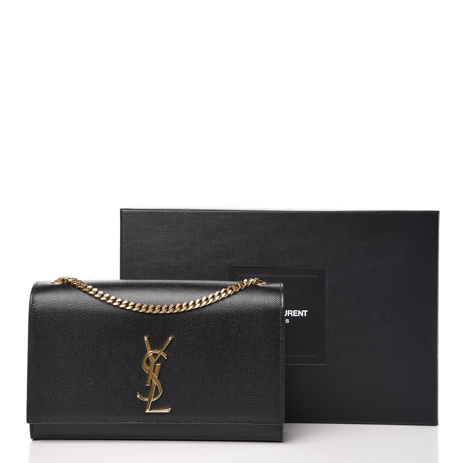 Saint Laurent Grain De Poudre Medium Classic Monogram Kate Satchel Black 11 of 11