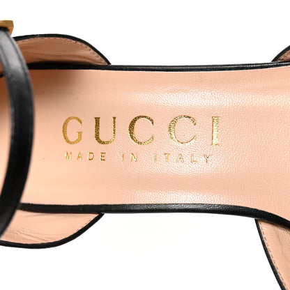 Gucci Malaga Kid Interlocking G Ankle Strap Platform Pumps 39 Black 8 of 10