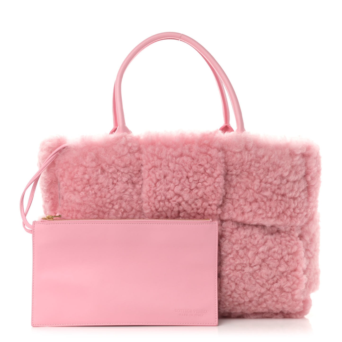 Shearling Small Intrecciato Arco Tote Popsicle