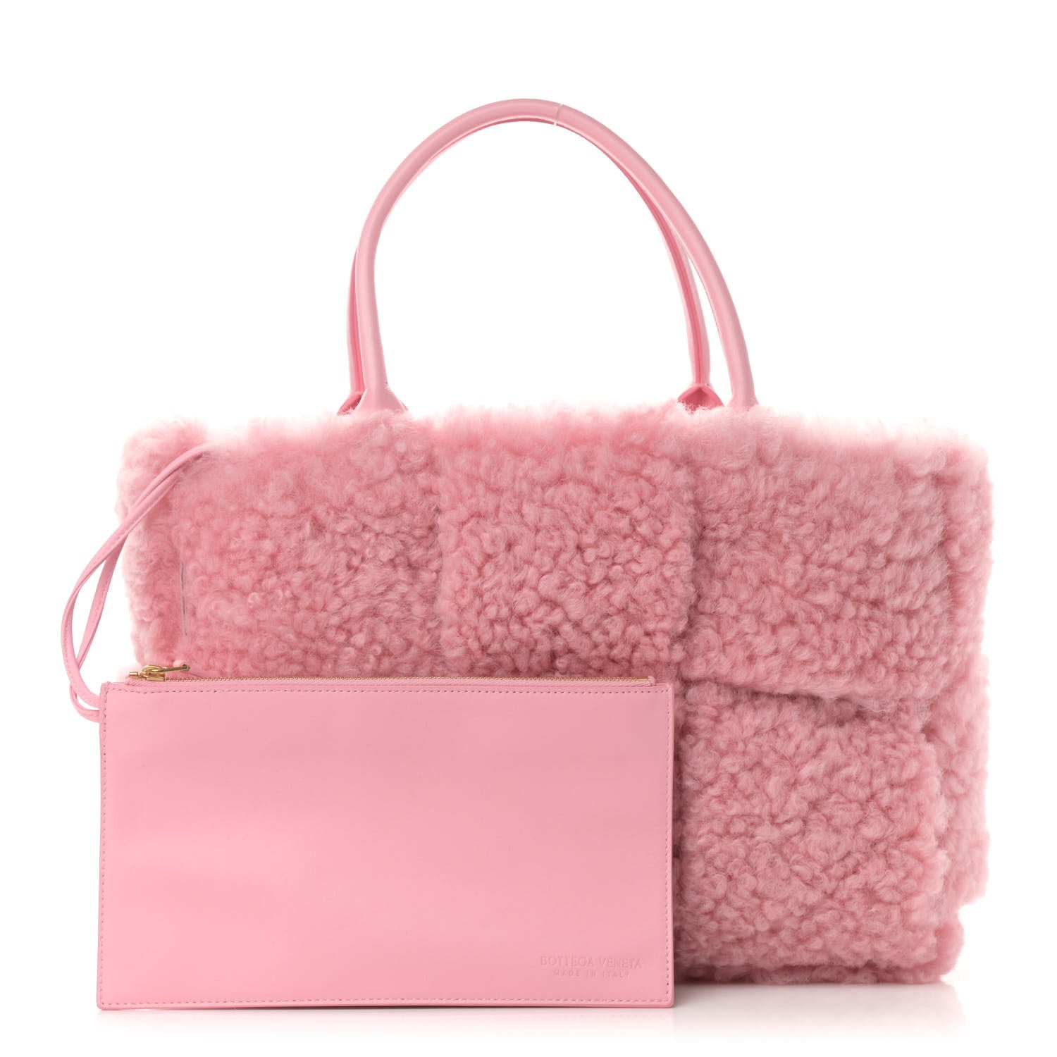 Bottega Veneta Shearling Small Intrecciato Arco Tote Popsicle 1 of 11