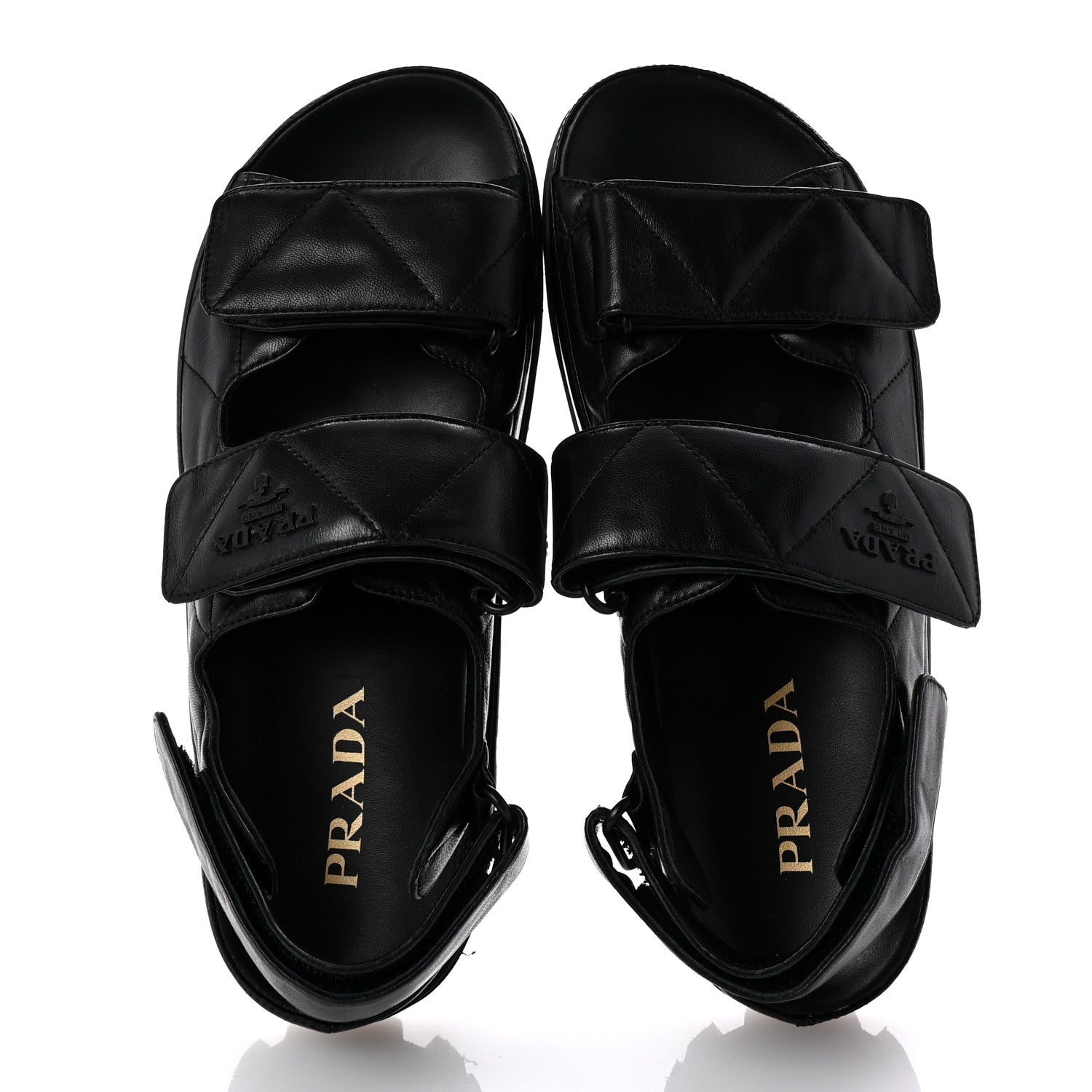 Prada Nappa Quilted Padded Slingback Sandals 39 Black 2 of 10