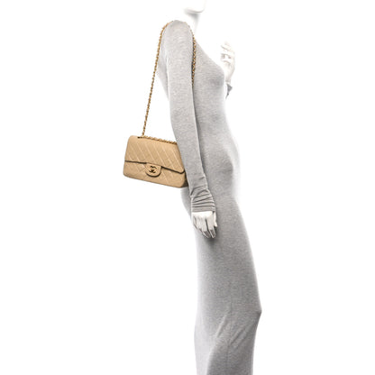 Chanel Lambskin Quilted Small Double Flap Beige 2 of 12