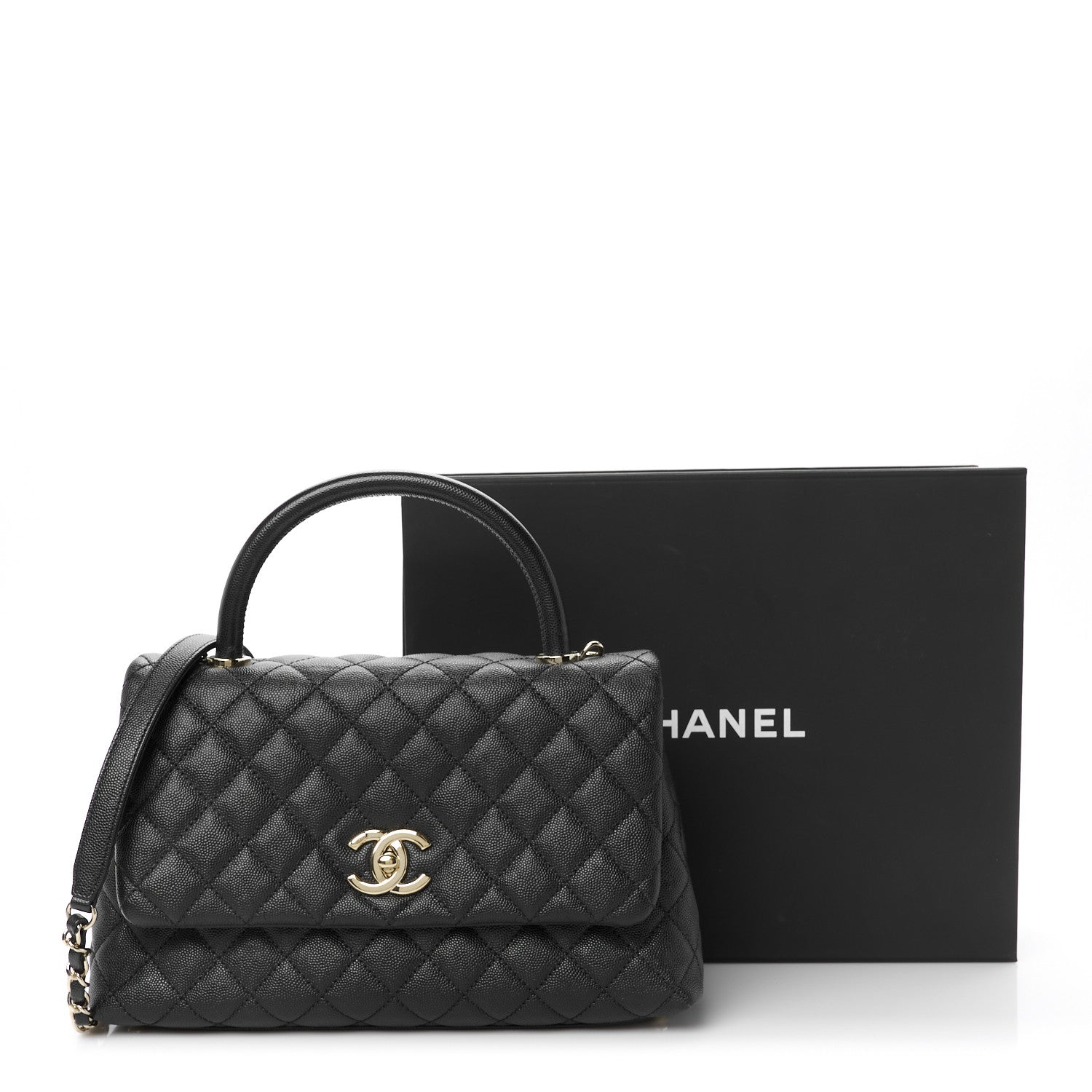 Chanel Caviar Quilted Small Coco Handle Flap Black 12 of 12