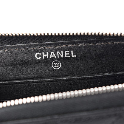 Chanel Caviar Quilted Small Gusset Zip Around Wallet Black 5 of 8