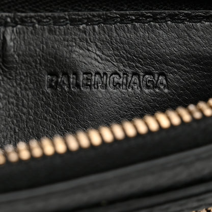 Balenciaga Grained Calfskin Neo Classic Brass Hardware Long Coin Case Card Holder Black 6 of 9