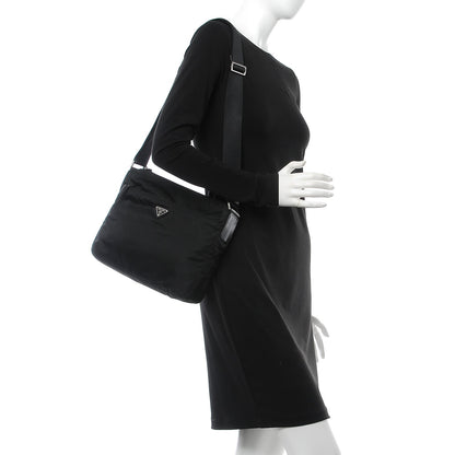 Prada Tessuto Nylon Flat Messenger Bag Black 2 of 8