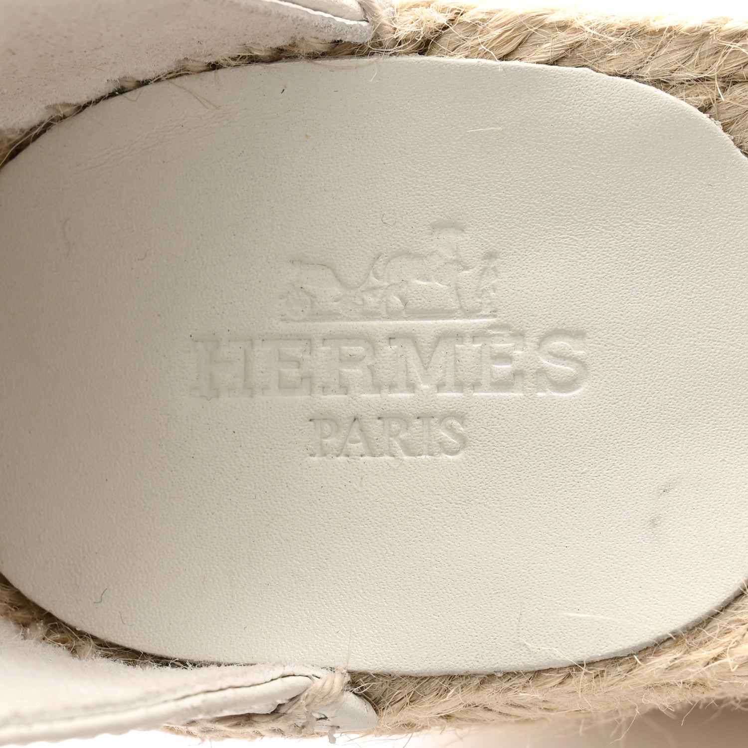 Hermes Calfskin Tivoli Espadrille Wedge Sandals 36 White 6 of 11