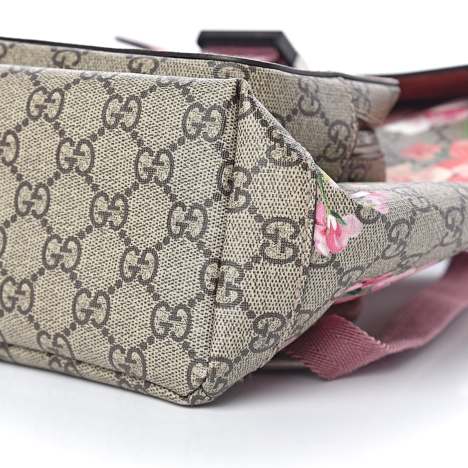 Gucci GG Supreme Monogram Blooms Small Single Buckle Backpack Beige Multicolor Dry Rose 9 of 10