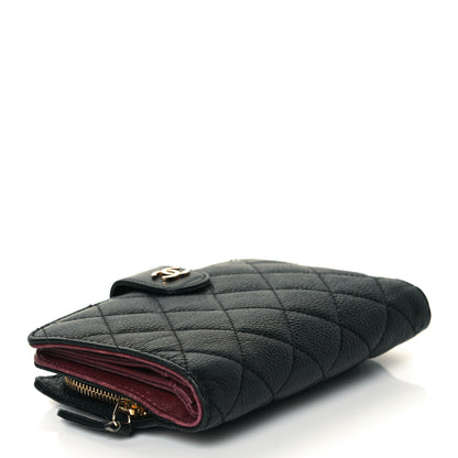 Chanel Caviar Quilted Zipped Pocket Wallet Black 3 of 9