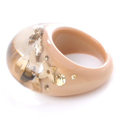 Louis Vuitton Swarovski Crystal Inclusion Ring 6.5 Beige 4 of 5