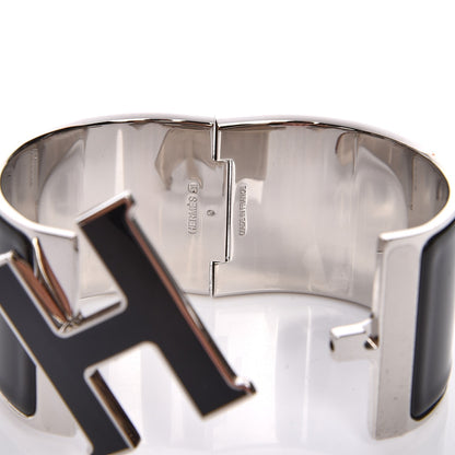 Hermes Enamel Extra Wide Clic Clac H Bracelet PM Black 4 of 5