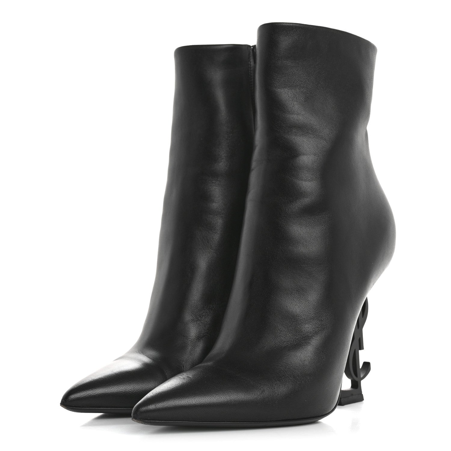 Saint Laurent Calfskin Opyum Ankle Boots 36.5 Black 4 of 9