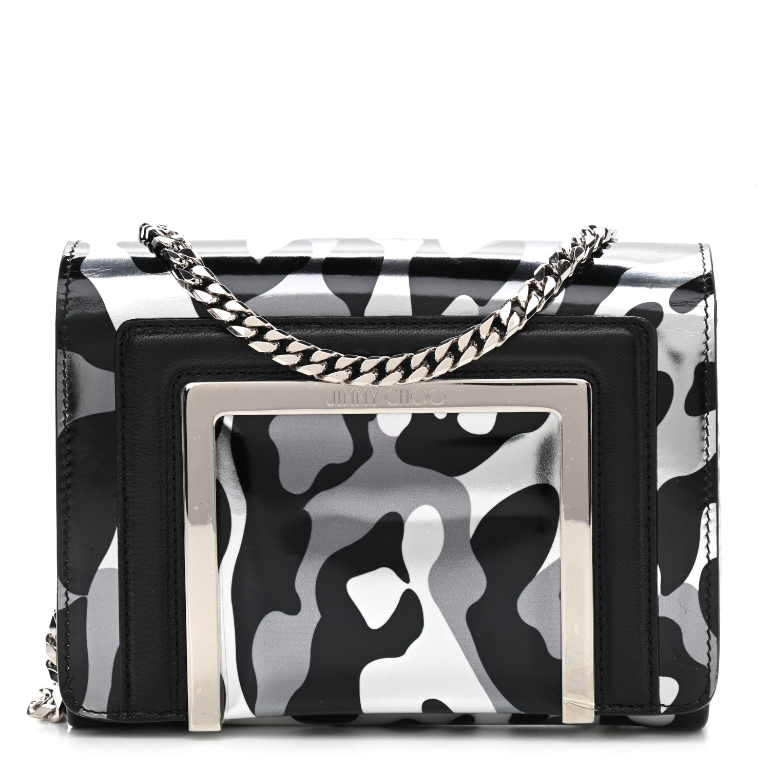 Jimmy Choo Patent Camoleo Ava Crossbody Bag Steel 1 of 14