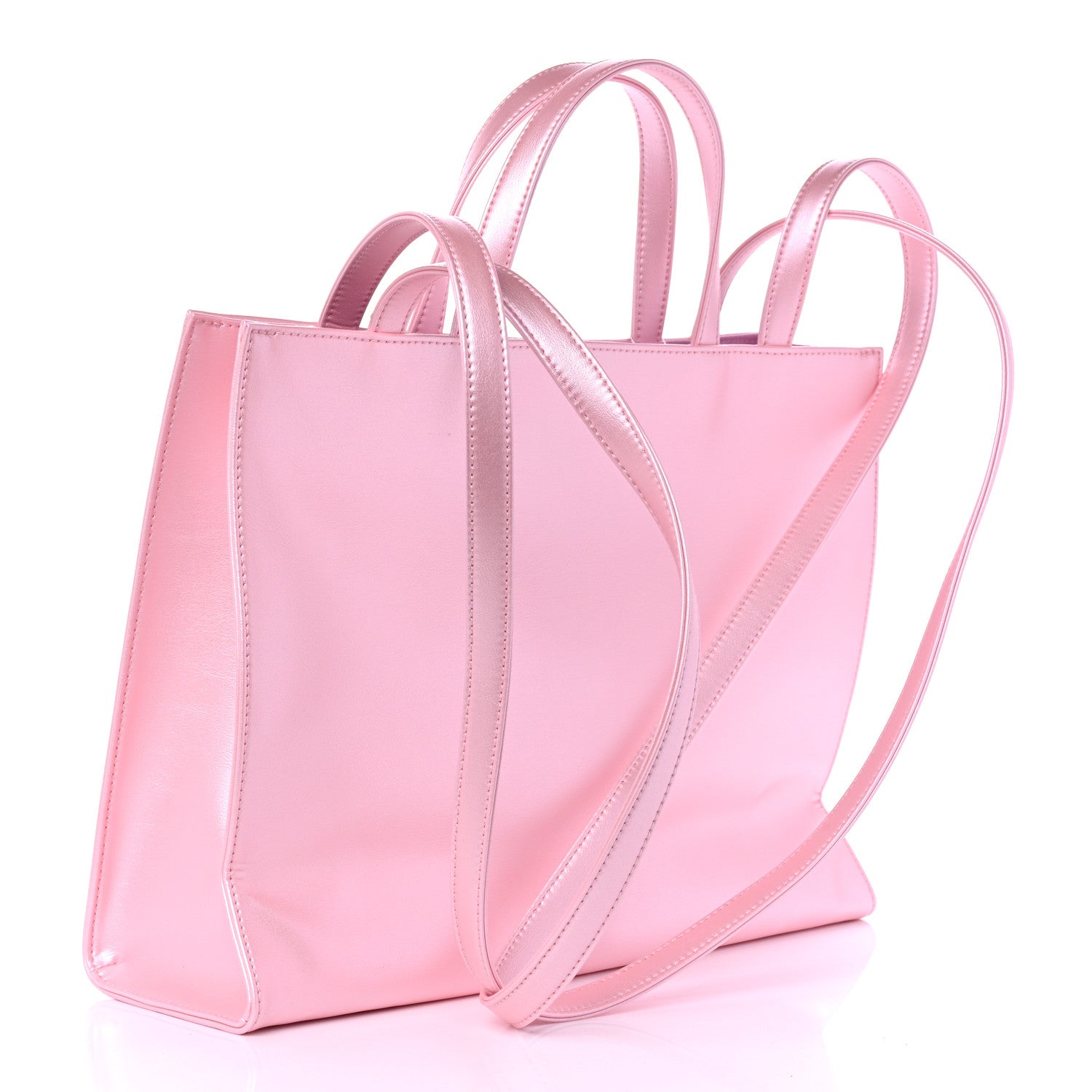 Telfar Metallic Vegan Leather Medium Shopping Bag Ballerina 3 of 10