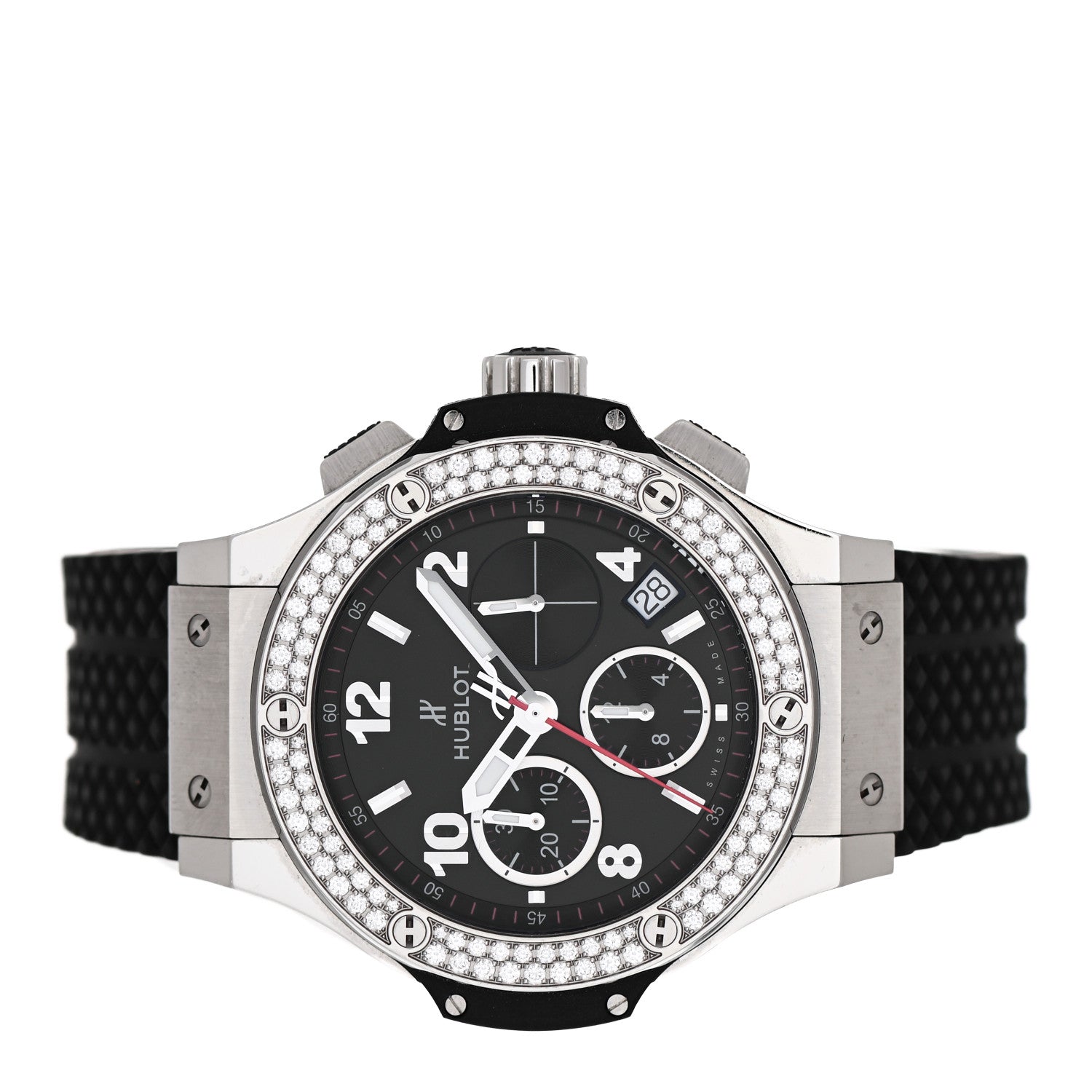Hublot Stainless Steel Rubber Diamond Pave Bezel 41mm Big Bang Automatic Watch Black 341.SX.130.RX.114 2 of 5