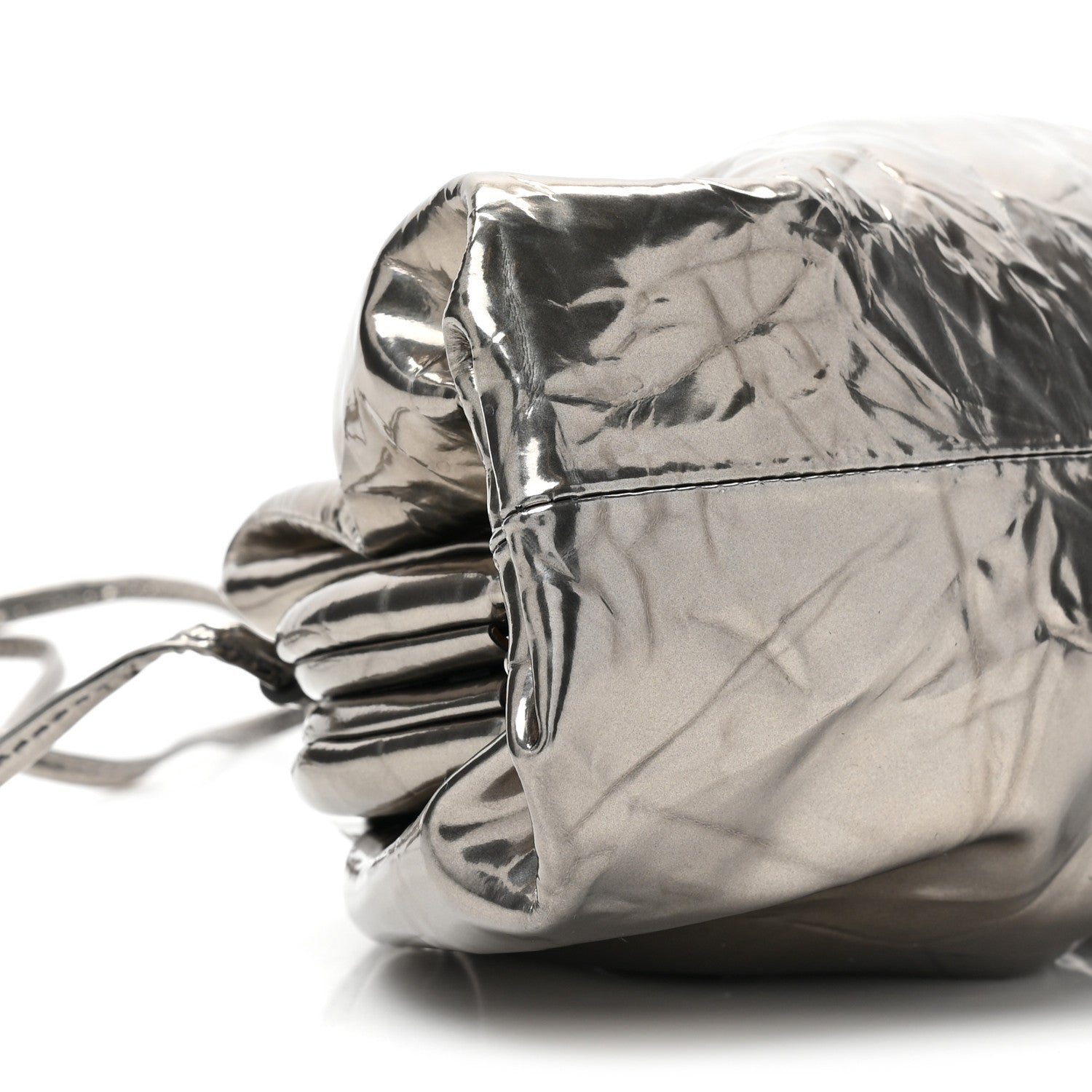 Bottega Veneta Metallic Crushed Calfskin The Mini Pouch Anchor 8 of 8