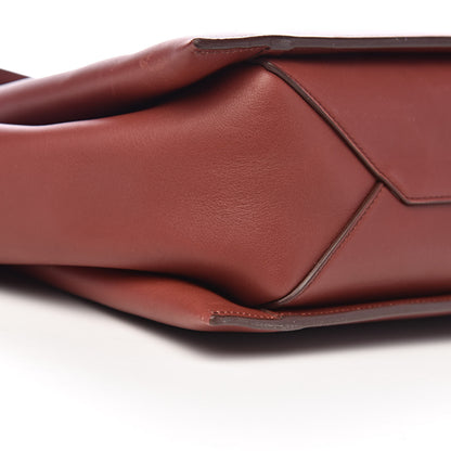 Celine Calfskin Medium Tri-Fold Bag Red Wood 15 of 17