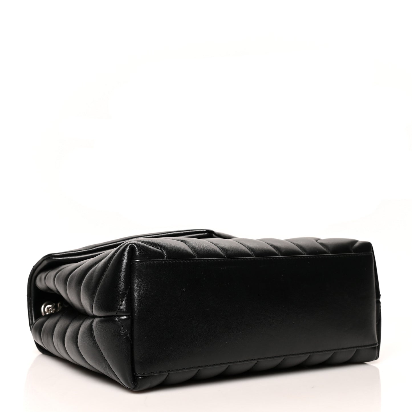 Calfskin Y Quilted Monogram Small Loulou Chain Satchel Black