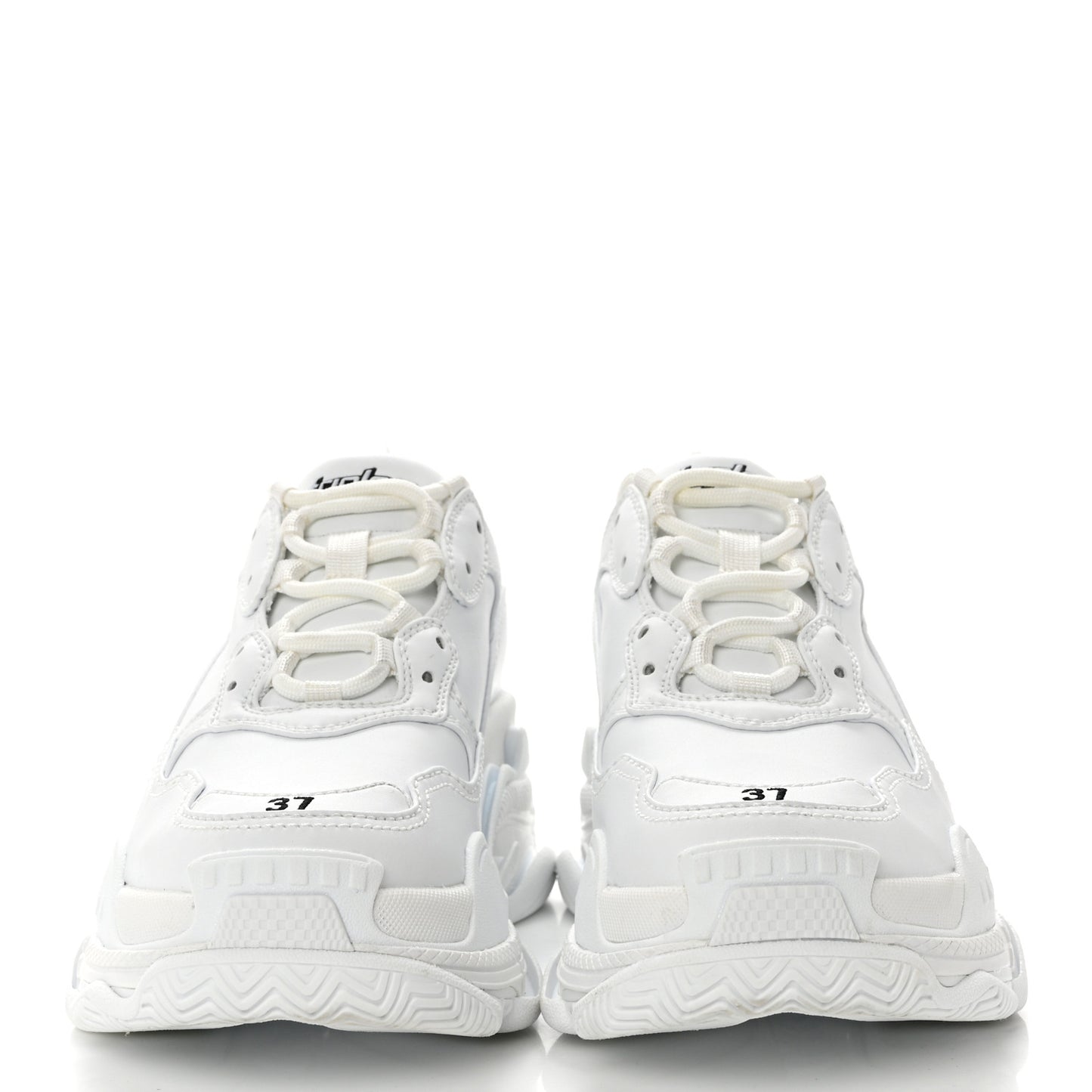 Fabric Mesh Womens Triple S Sneakers 37 White