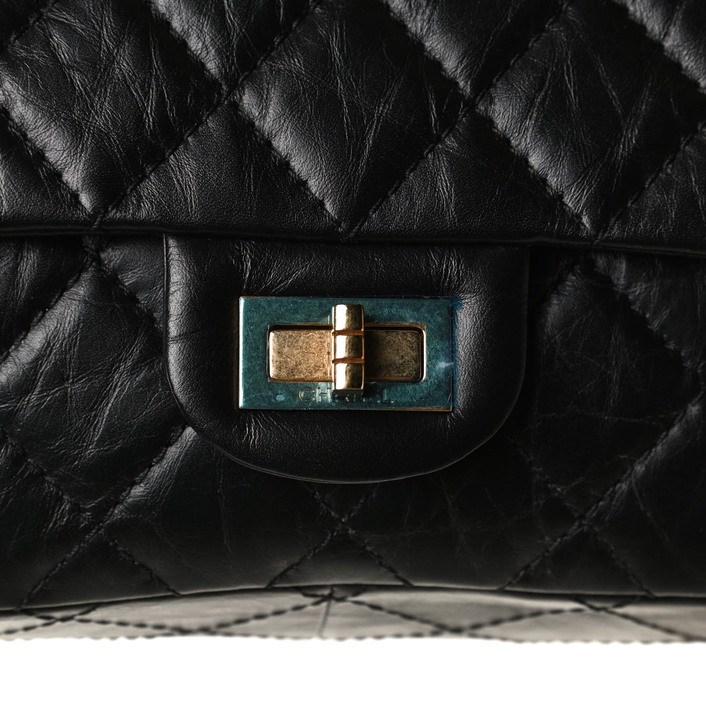 Aged Calfskin Quilted 2.55 Reissue 226 Flap Black