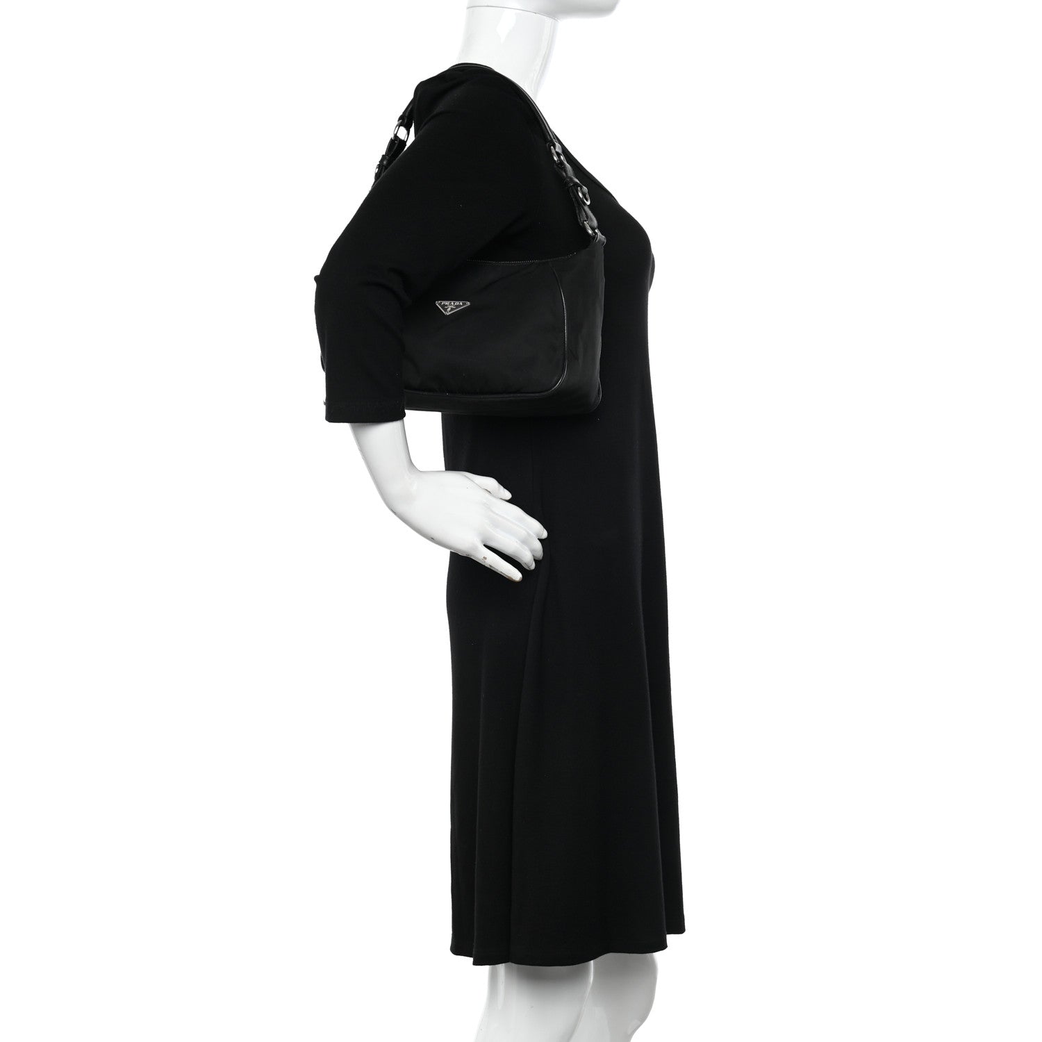 Prada Tessuto Nylon Shoulder Bag Black 2 of 12