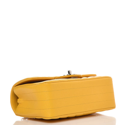 Chanel Caviar Chevron Quilted Mini Rectangular Flap Yellow 4 of 8