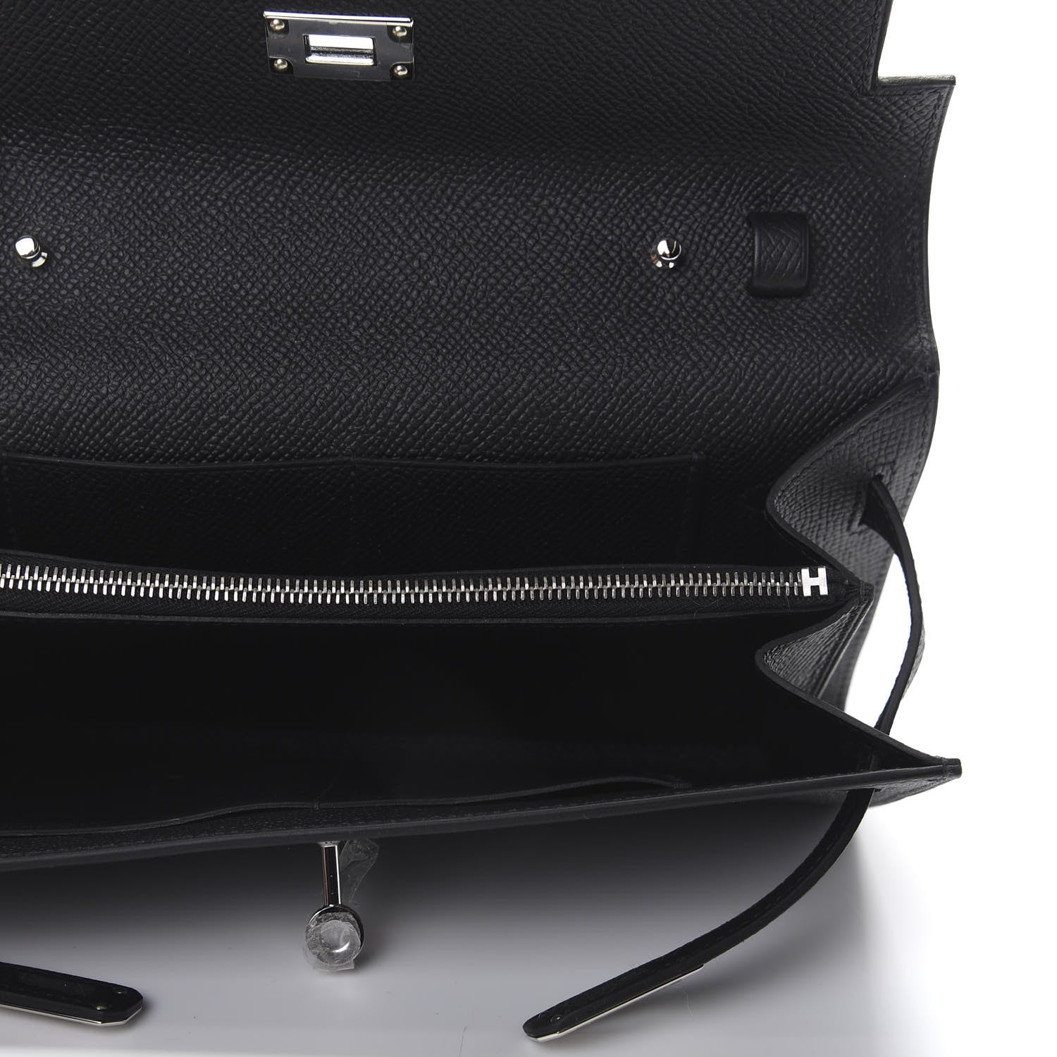 Hermes Epsom Kelly Wallet To Go Black 6 of 8