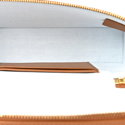 Chanel Washed Denim Calfskin Quilted Top Handle Slim Vanity Case With Chain Blue Brown 5 of 11
