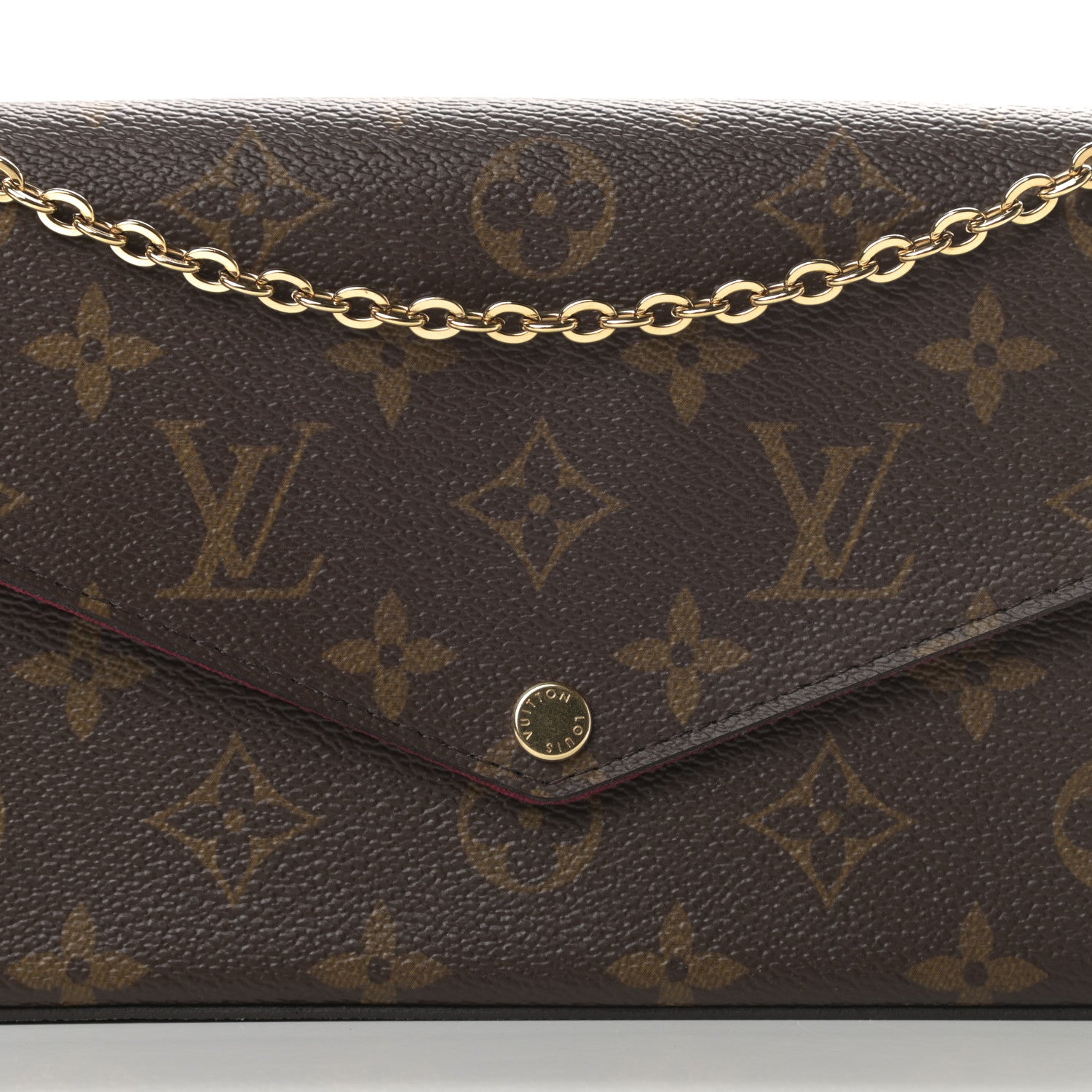 Louis Vuitton Monogram Pochette Felicie Chain Wallet Fuchsia 11 of 13